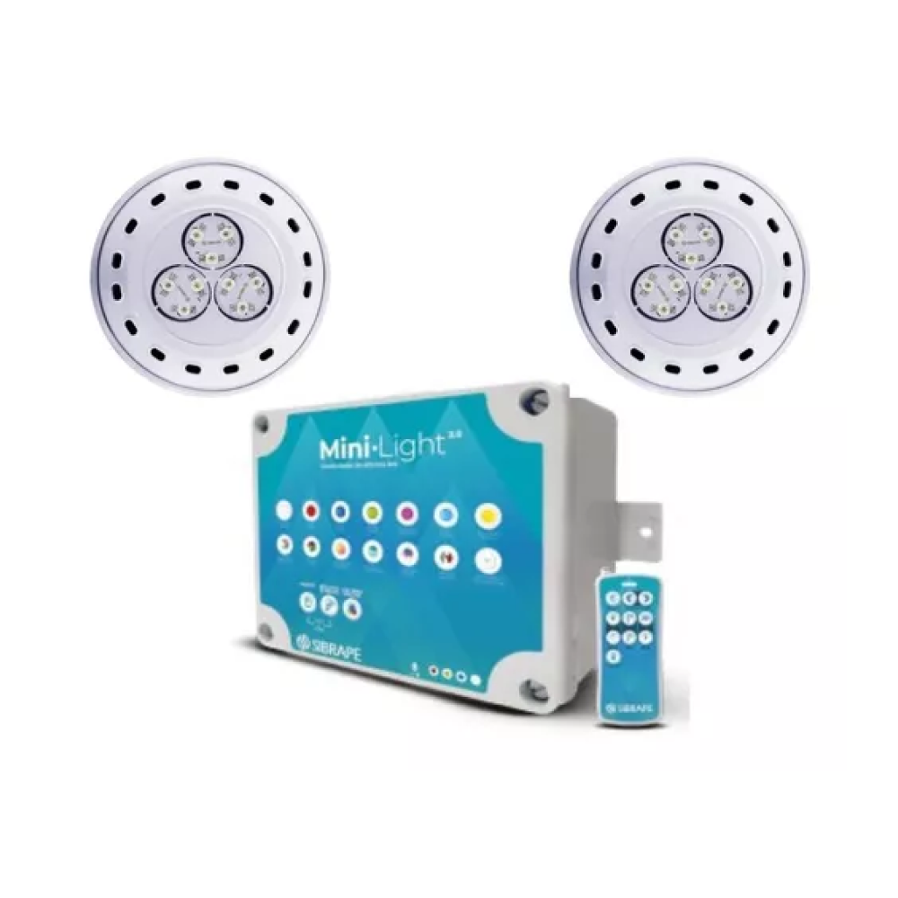 Kit de 2Minilight 18w cable 5mts con fuente y controlador